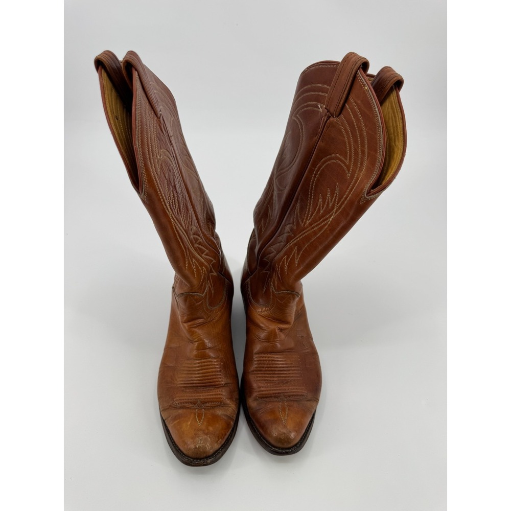 Tony Lama 7679 Men's Boots 8D Brown Leather Casual Pull On Cowboy Western Boots